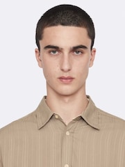 AllSaints Brown Duke Long Sleeve Shirt - Image 2 of 8