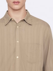 AllSaints Brown Duke Long Sleeve Shirt - Image 4 of 8