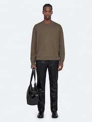 AllSaints Brown Aston Crew Sweat Top - Image 3 of 8