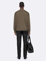 AllSaints Brown Aston Crew Sweat Top - Image 6 of 8