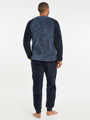 Threadbare Blue Borg Raglan Sweatshirt Lounge Set - Image 2 of 4