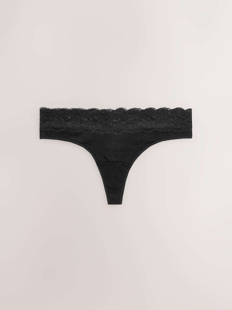 White/Black/Grey Thong Lace Knickers 4 Pack - Image 10 of 10 White/Black/Grey Thong Lace Knickers 4 Pack - Image 10 of 10