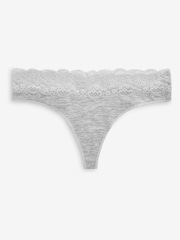 Blanc/Noir/Gris - Lot de 4 slips en dentelle - Image 8 de 9