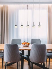 Searchlight Chrome Daisy Chrome with Crushed Ice Shades LED 5Lt Barn Ceiling Light - Image 1 of 3