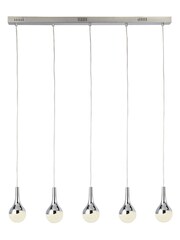 Searchlight Chrome Daisy Chrome with Crushed Ice Shades LED 5Lt Barn Ceiling Light - Image 2 of 3