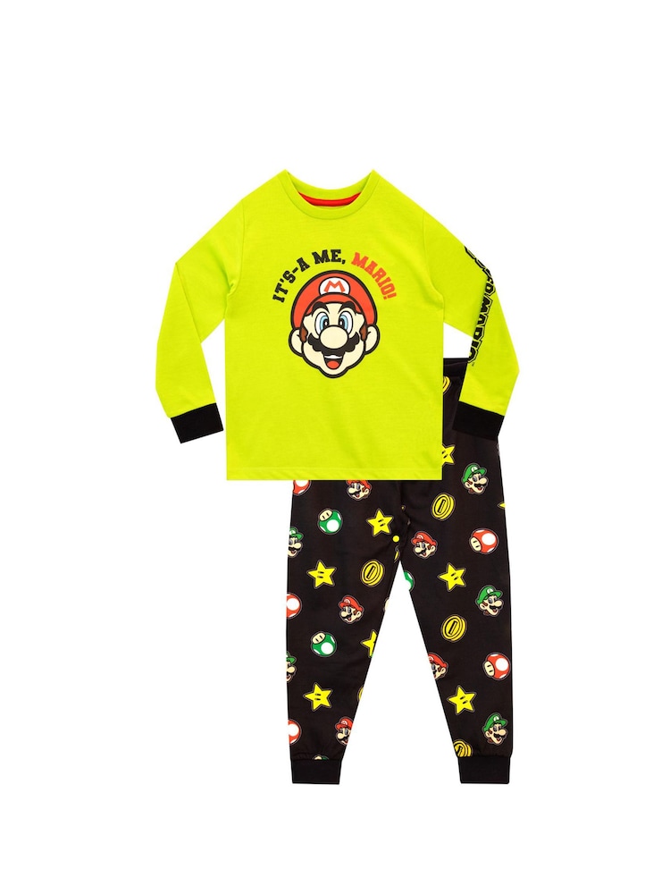 Character Green Super Mario It's-a Me, Mario! Pyjamas - Image 1 of 7 Character Green Super Mario It's-a Me, Mario! Pyjamas - Image 1 of 7