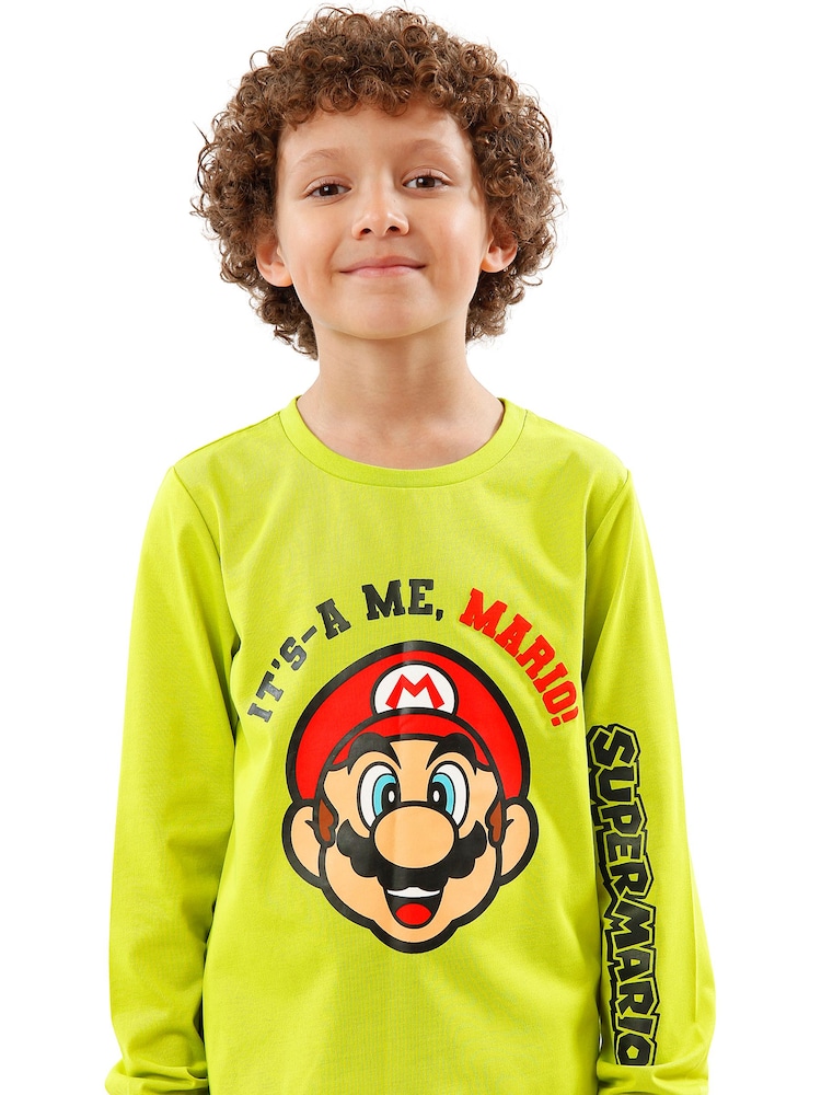 Character Green Super Mario It's-a Me, Mario! Pyjamas - Image 2 of 7 Character Green Super Mario It's-a Me, Mario! Pyjamas - Image 2 of 7