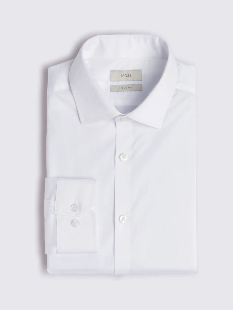 MOSS White Slim Stretch Shirt - Image 4 of 5