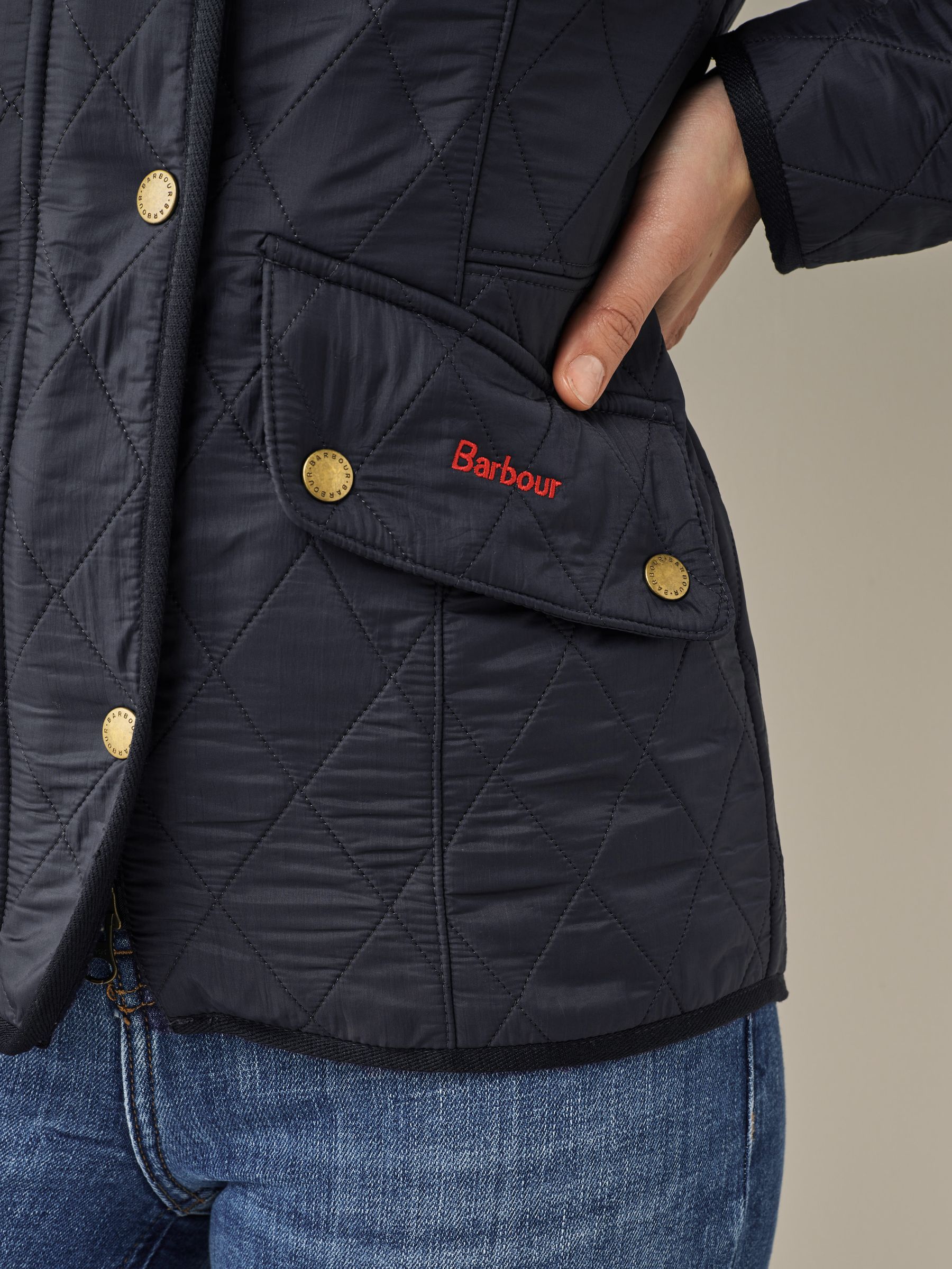 Barbour cavalry quilted jacket navy top