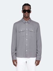 AllSaints Grey Bond Long Sleeve Shirt - Image 1 of 7
