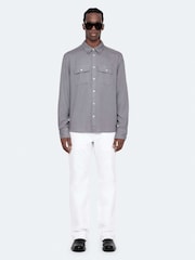 AllSaints Grey Bond Long Sleeve Shirt - Image 3 of 7
