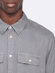 AllSaints Grey Bond Long Sleeve Shirt - Image 4 of 7