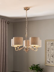 Brushed Chrome Burford 5 Light Height Adjustable Ceiling Light - Image 2 of 6