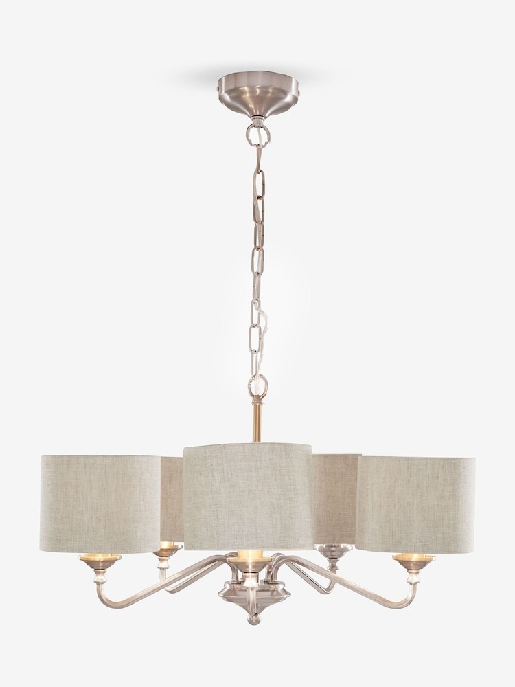 Brushed Chrome Burford 5 Light Height Adjustable Ceiling Light - Image 6 of 6
