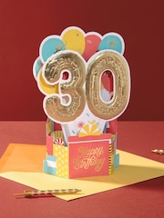 Hallmark Red 30th Birthday Card 3D Pop-Up Paper Wonder Design - Image 1 of 4