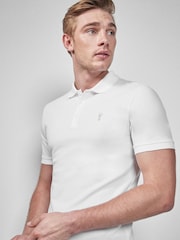 Blanc - Slim Fit (Slim Fit) - Polo Manches courtes Pique - Image 1 de 1