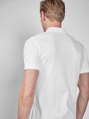 White Slim Fit Short Sleeve Pique Polo Shirt - Image 2 of 5