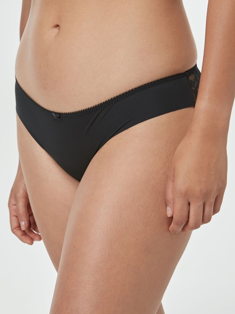 Black Brazilian No VPL Lace Back Briefs 3 Pack - Image 2 of 5