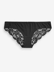 Black Brazilian No VPL Lace Back Briefs 3 Pack - Image 5 of 5