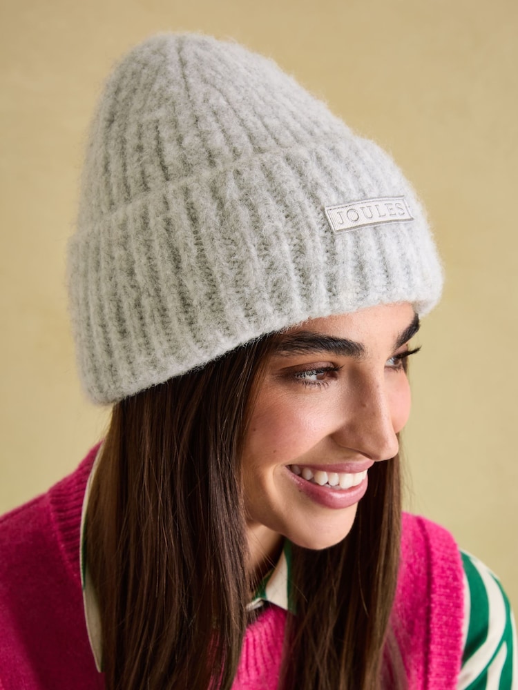 Joules Grey Beanie Hat - Image 1 of 6