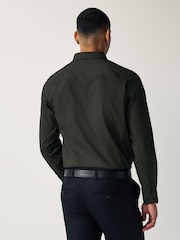Charcoal Grey Regular Fit Four Way Stretch Shirt - Image 3 of 10