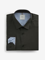 Charcoal Grey Regular Fit Four Way Stretch Shirt - Image 7 of 10