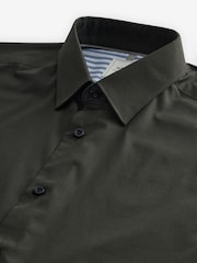Charcoal Grey Regular Fit Four Way Stretch Shirt - Image 8 of 10