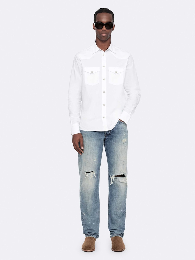 AllSaints White Kenil Long Sleeve Shirt - Image 2 of 8