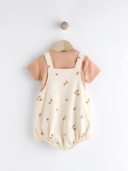 Cream Peach Dungarees And Bodysuit Baby Set (0mths-2yrs) - Image 2 of 9