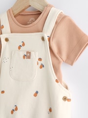 Cream Peach Dungarees And Bodysuit Baby Set (0mths-2yrs) - Image 6 of 9