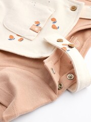 Cream Peach Dungarees And Bodysuit Baby Set (0mths-2yrs) - Image 8 of 9