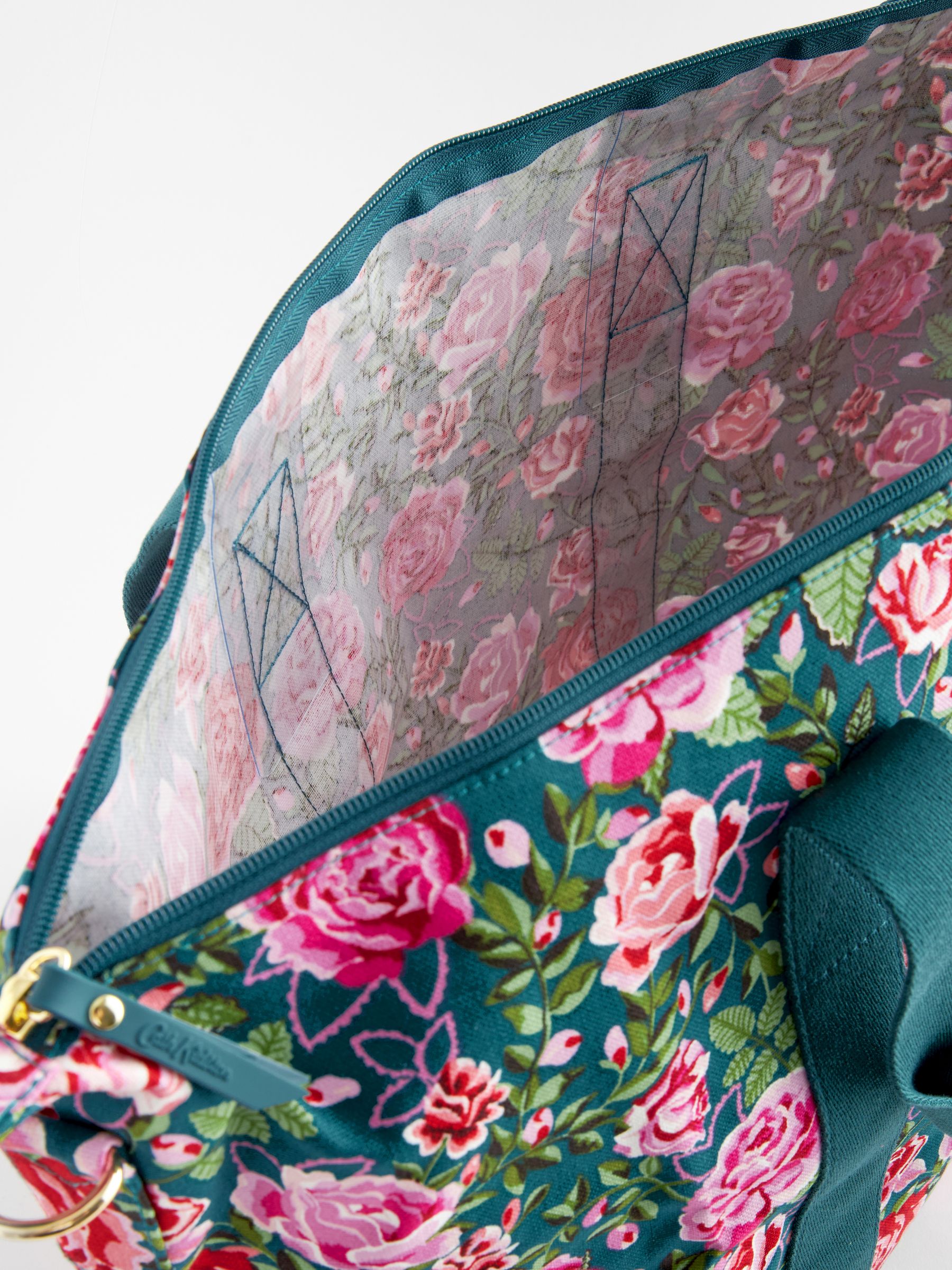 Womens Cath Kidston Green Floral 100 Cotton Overnight Travel Bag Green Floral