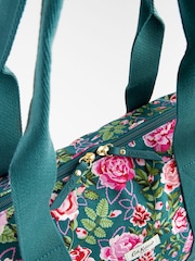 Cath Kidston Green Floral 100% Cotton Overnight Travel Bag - Image 7 of 12