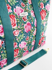 Cath Kidston Green Floral 100% Cotton Overnight Travel Bag - Image 9 of 12