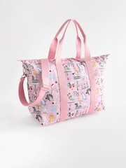 Cath Kidston Pink Toys Print 100% Cotton Overnight Travel Bag - Image 4 of 12