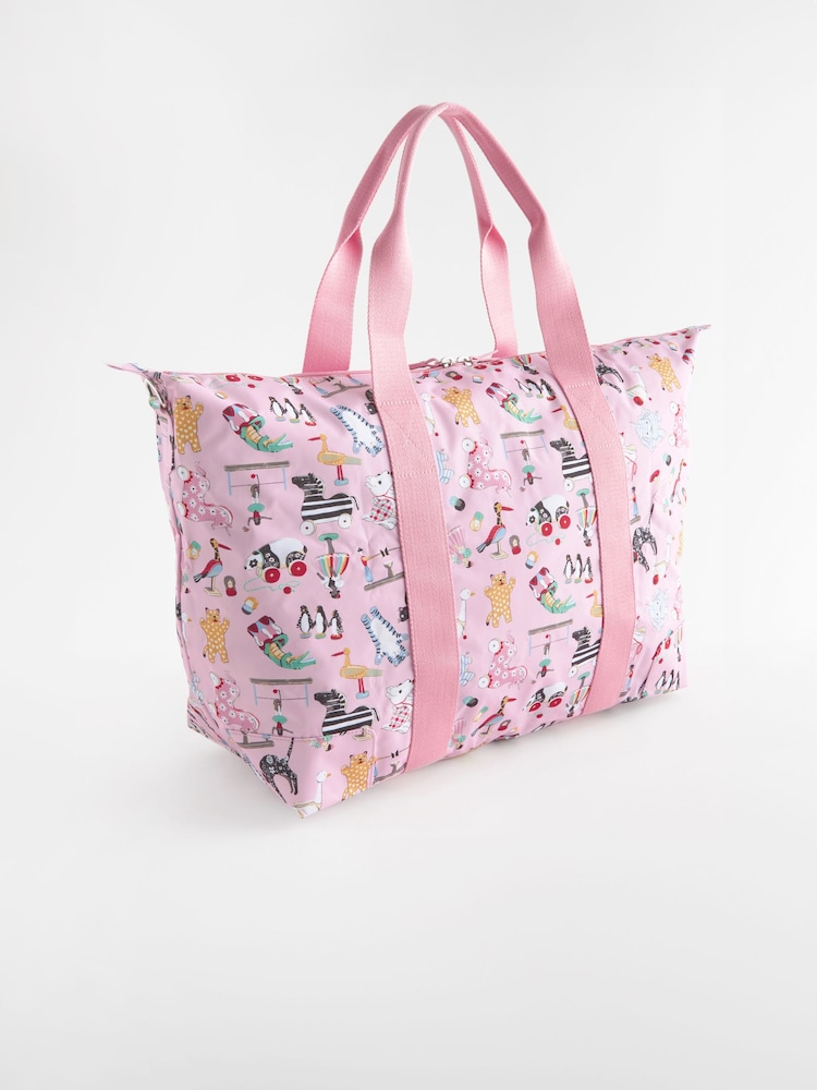 Buy Cath Kidston Pink Toys Print 100% Cotton Overnight Travel Bag