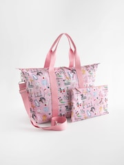 Cath Kidston Pink Toys Print 100% Cotton Overnight Travel Bag - Image 6 of 12
