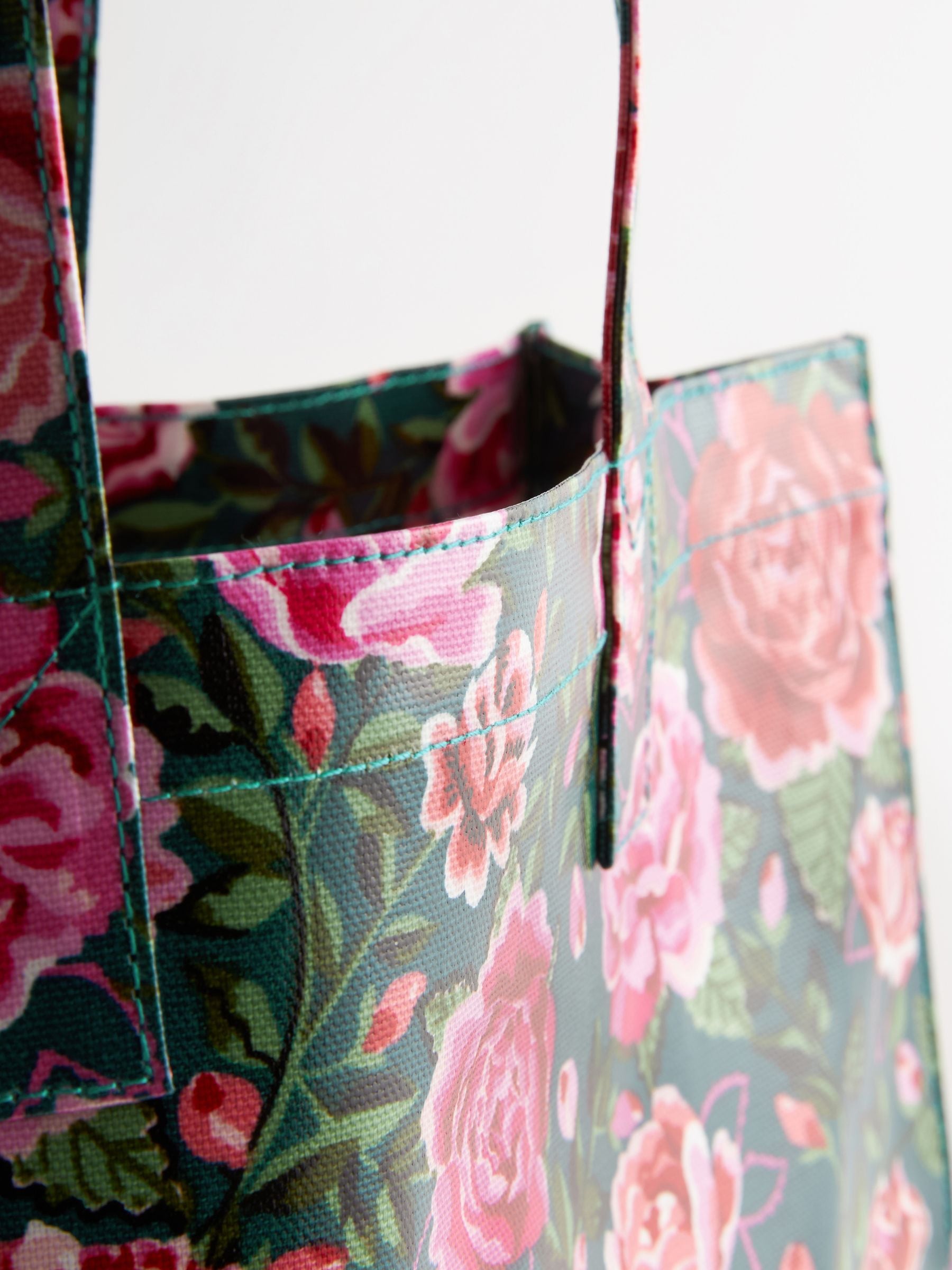 Cath Kidston Green Rose Large Coated Bookbag
