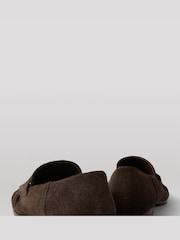 Whistles Brown Soft Suede Ruched Loafer - Image 3 of 4