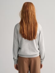 GANT Grey Shield Logo 100% Cotton Half Zip Jumper - Image 2 of 5