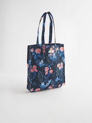 Cath Kidston Navy Floral Large Coated 100% Cotton Book Bag - Image 1 of 6