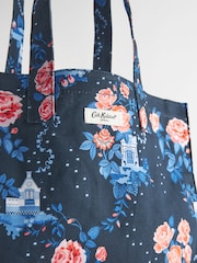 Cath Kidston Navy Floral Large Coated 100% Cotton Book Bag - Image 3 of 6