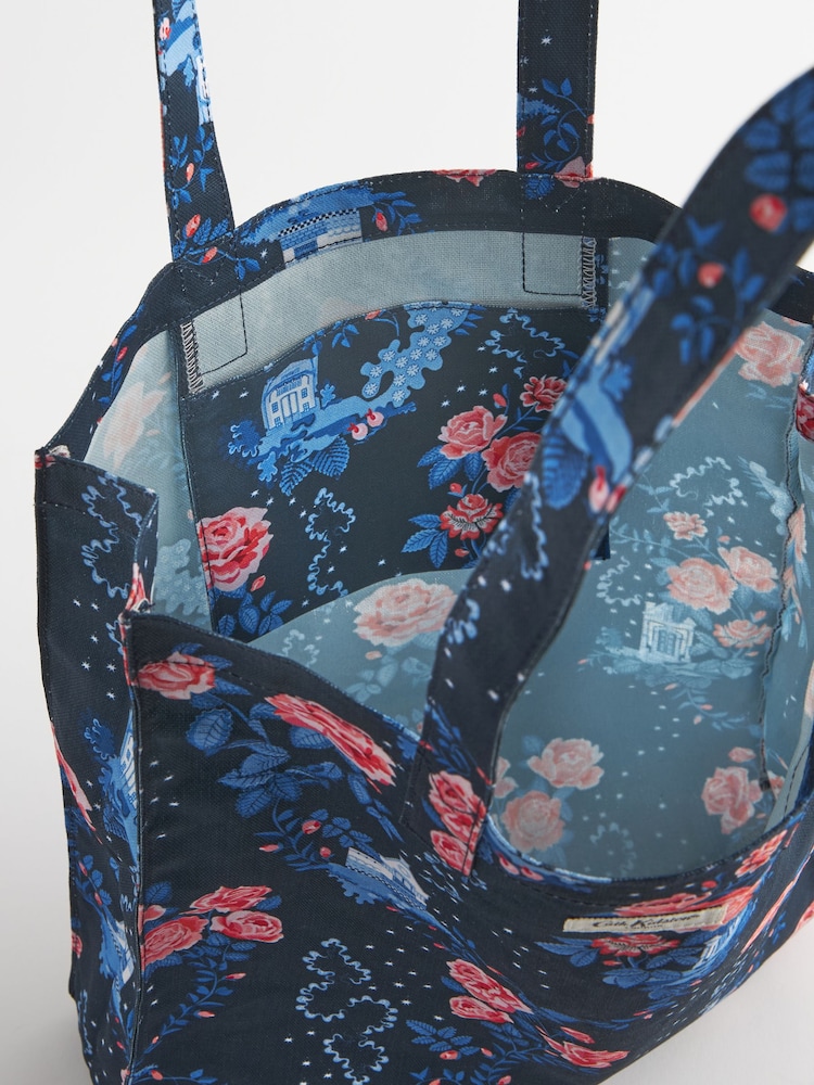 Cath Kidston Navy Floral Large Coated 100% Cotton Book Bag - Image 6 of 6