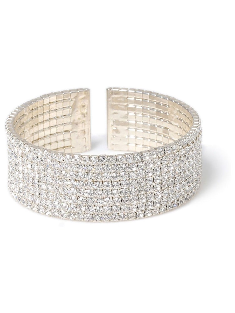 Aela Silver Tone Crystal Cuff Bracelet - Image 1 of 2
