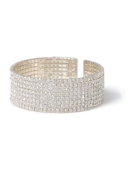 Aela Silver Tone Crystal Cuff Bracelet - Image 2 of 2