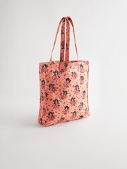 برتقالي - رسمة القطة الخائفة - حقيبة كتب كبيرة من نسيج قطن 100% من Cath Kidston - صورة 3 من 9