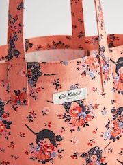 برتقالي - رسمة القطة الخائفة - حقيبة كتب كبيرة من نسيج قطن 100% من Cath Kidston - صورة 5 من 9