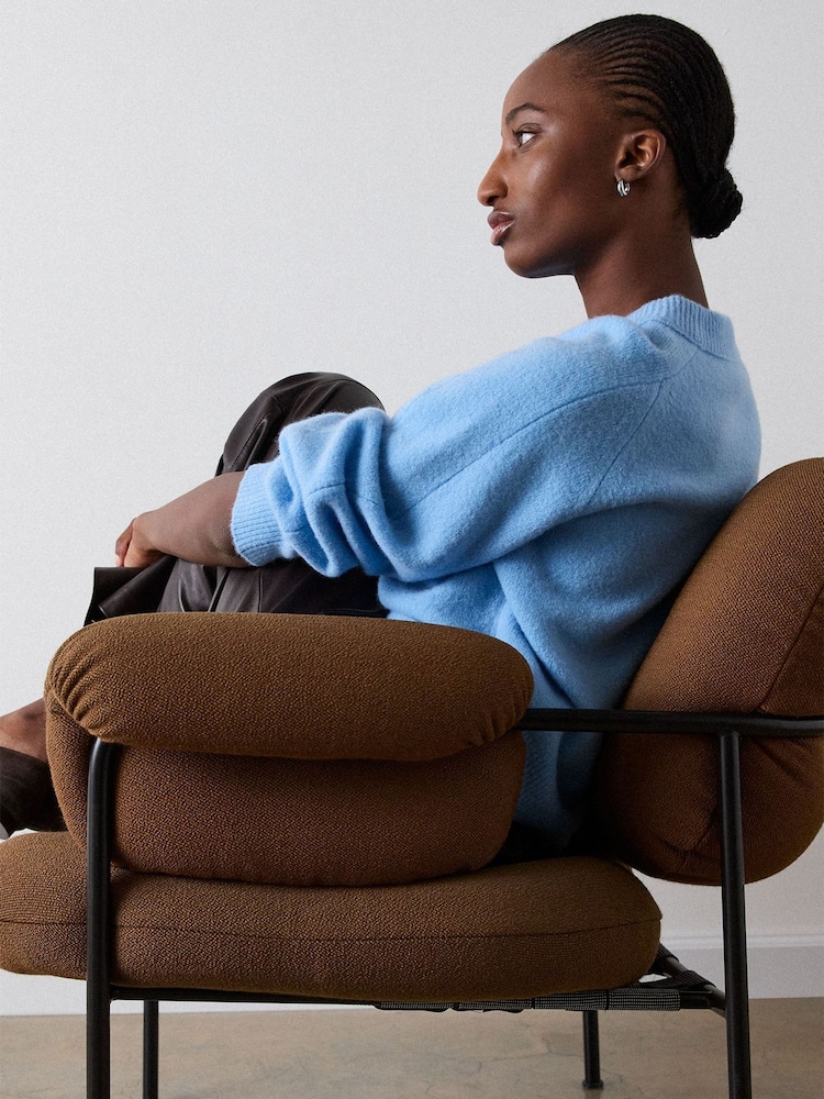 Whistles Wool Mix Curved Hem Knitted Jumper - Imaginea 1 din 4 Whistles Wool Mix Curved Hem Knitted Jumper - Imaginea 1 din 4