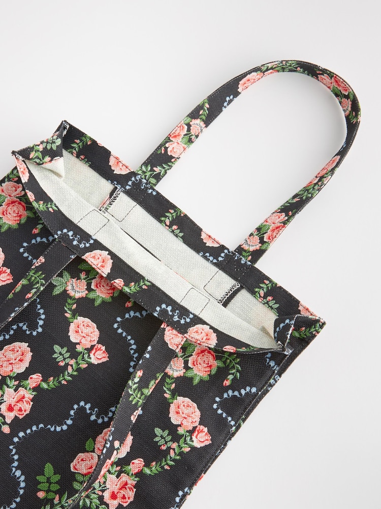 أسود روز - حقيبة كتب كبيرة من نسيج قطن 100% من Cath Kidston - صورة 9 من 9