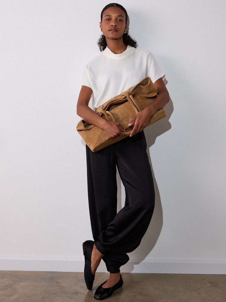 Whistles White Seam Detail Funnel Neck Blouse - Image 2 of 4 Whistles White Seam Detail Funnel Neck Blouse - Image 2 of 4